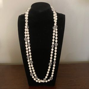 Pearl (faux) Rope with Glass Inserts